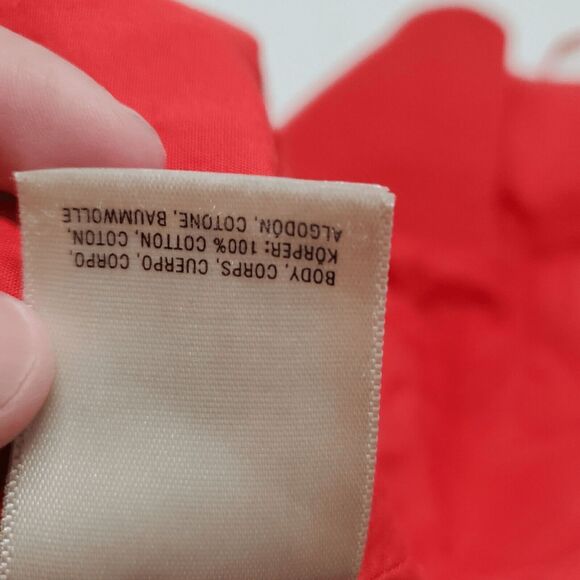 NWOT Anthropologie MAEVE Women's Red Bo Scalloped Buttons Back Cotton Red Top 14 - Picture 6 of 8